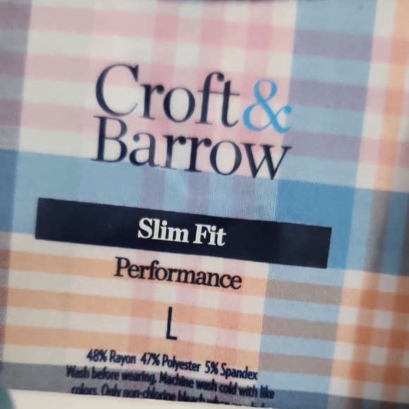 Croft & Barrow Men's Plaid Shirt - Blue and Pink - Picture 3 of 3